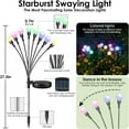 thumbnail image 2 of 2025 Solar Lights Outdoor Waterproof , 2 Pack Solar Garden Lights, Solar Firefly Lights Outdoor Waterproof, Solar Twinkle Swaying Fairy Light for Yard Patio Pathway Garden Decoration (Multi Color), 2 of 13