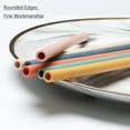 4 Pack Clear & Pink Acrylic Reusable Drinking Straws With Rings - 9 Inch BPA Free + Cleaning Brush