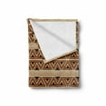 thumbnail image 2 of African Soft Flannel Fleece Throw Blanket, Abstract Art Style Inspired Geometric Pattern with Triangles Art, Cozy Plush for Indoor and Outdoor Use, 50" x 60", Cocoa and Caramel, by Ambesonne, 2 of 6