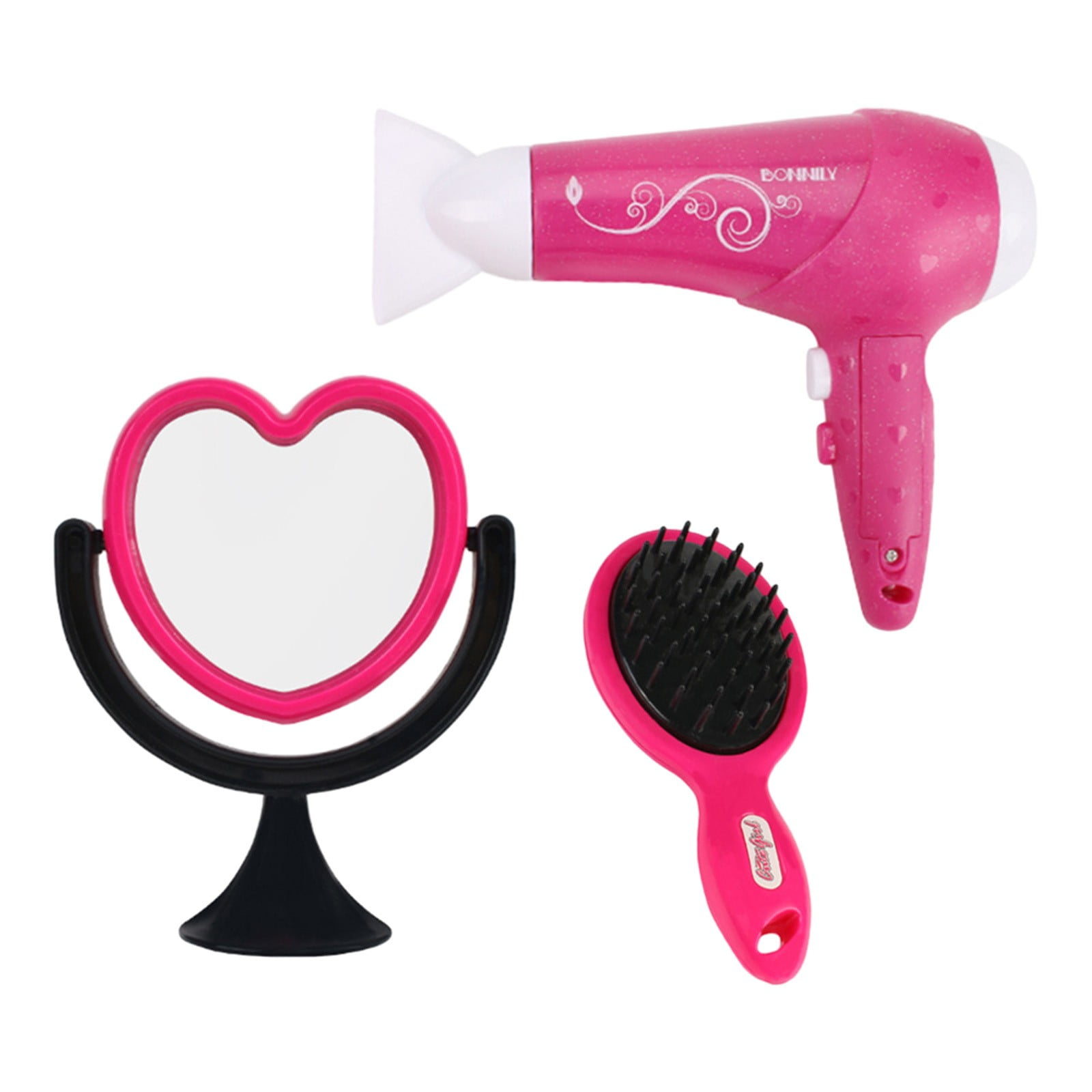 XEOVHV Girls Beauty Salon Set Pretend Play Doll Hair Stylist Toy Kit with Hairdryer Mirror Curling Iron and Other Accessories for Kids Toddler