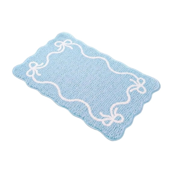 Cotton Scalloped Bath Rugs,15.75x23.62In Extra Soft Absorbent Bath Mat,Rubber Backing Quick Dry,Machine Washable Bathroom Rugs for Bathroom Floor,Tub and Shower,Home Decor Accessories