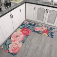 thumbnail image 2 of Pioneer Flower Floral Print Pattern Kitchen Rugs Sets Of 2,Anti Fatigue Kitchen Mat Rugs Non Slip Washable,Decorative Kitchen Floor Mats for Kitchen,Sink,Laundry,17"x30"+17"x47", 2 of 7
