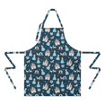thumbnail image 2 of Dark Blue Princess Castle Pattern Apron-Garden Aprons for Women with Pockets-Cotton Linen Waterproof Kitchen Cooking Gardening Aprons Adjustable for Kitchen,Cooking,BBQ and Salon 33x27 Inch, 2 of 7