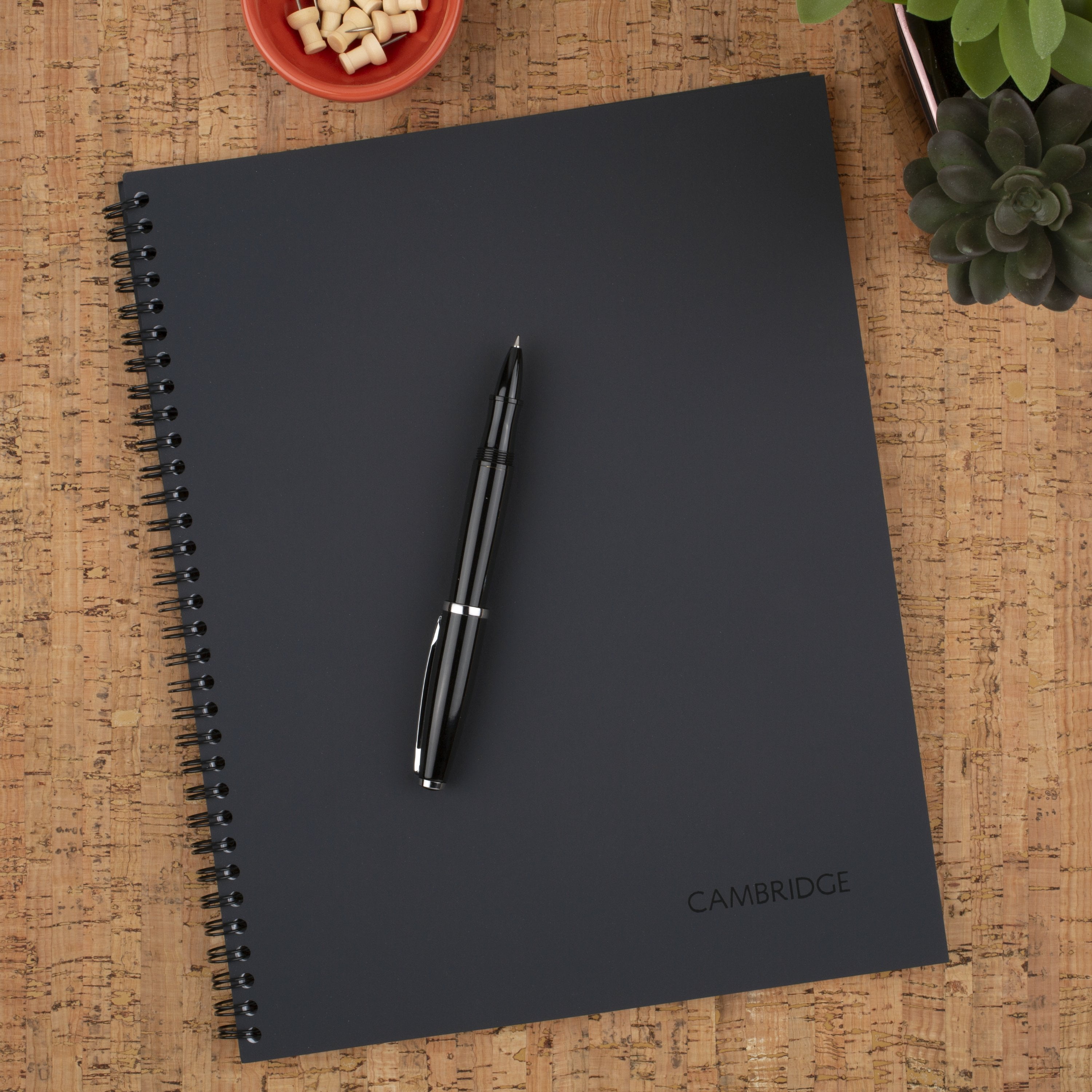 Cambridge Wirebound Legal Ruled Business Notebook, 80 Sheets, 8.25" x 11", Gray