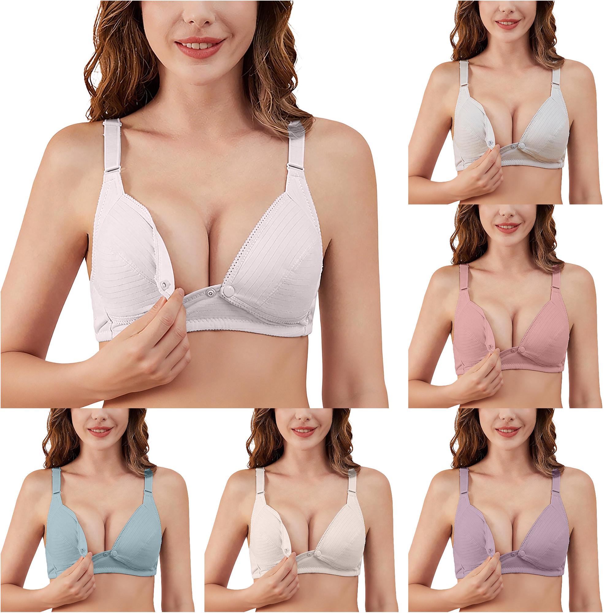Zylarhe Bras for Women, Pure Maternity Nursing Bra For Pregnancy And Postpartum Comfort Extra Large Size Supportive Breastfeeding Bra Summer High Support Sports Bras for Women Pink 40