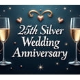 thumbnail image 4 of LUUFILx Silver Wedding Anniversary Banner 25th Anniversary Backdrop with Heart Decorations for Party Supplies and Photography Props Background Decors, 4 of 7