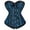 Blue, variant on Gothic Corset Overbust Lace up Corset For Women Corsets Bustier Top Waist Training Black XS