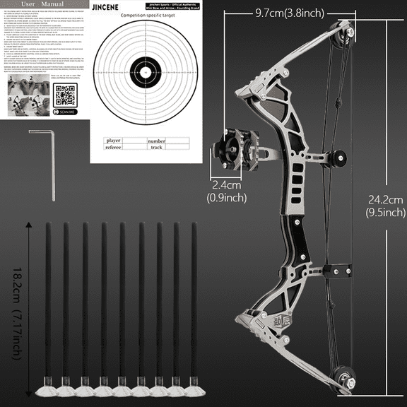 Portable Compound Bow Set - Highly Stiff and Durable, Includes 12 Arrows and Tools, Perfect for Indoor and Outdoor Archery, Parent-Child Activities, and Holiday Gifts