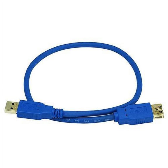USB 3.0 A Male to A Female Extension Gold Plated Cable 1.5FT (Blue)