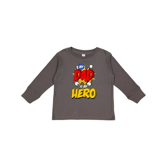 Inktastic Dad is My Hero Boys or Girls Long Sleeve Toddler T-Shirt