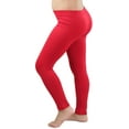 thumbnail image 3 of ToBeInStyle Girls' Nylon-Spandex Blend Full Length Leggings - Red - S/M, 3 of 4