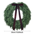 thumbnail image 3 of Artificial Christmas Wreath for Front Door with Velvet Bow, Real Touch Cedar and Pinecone Greenery, Farmhouse Holiday Decor for Indoor Outdoor Use on Windows, Wall, Winter Festival Home Decoration, 3 of 8