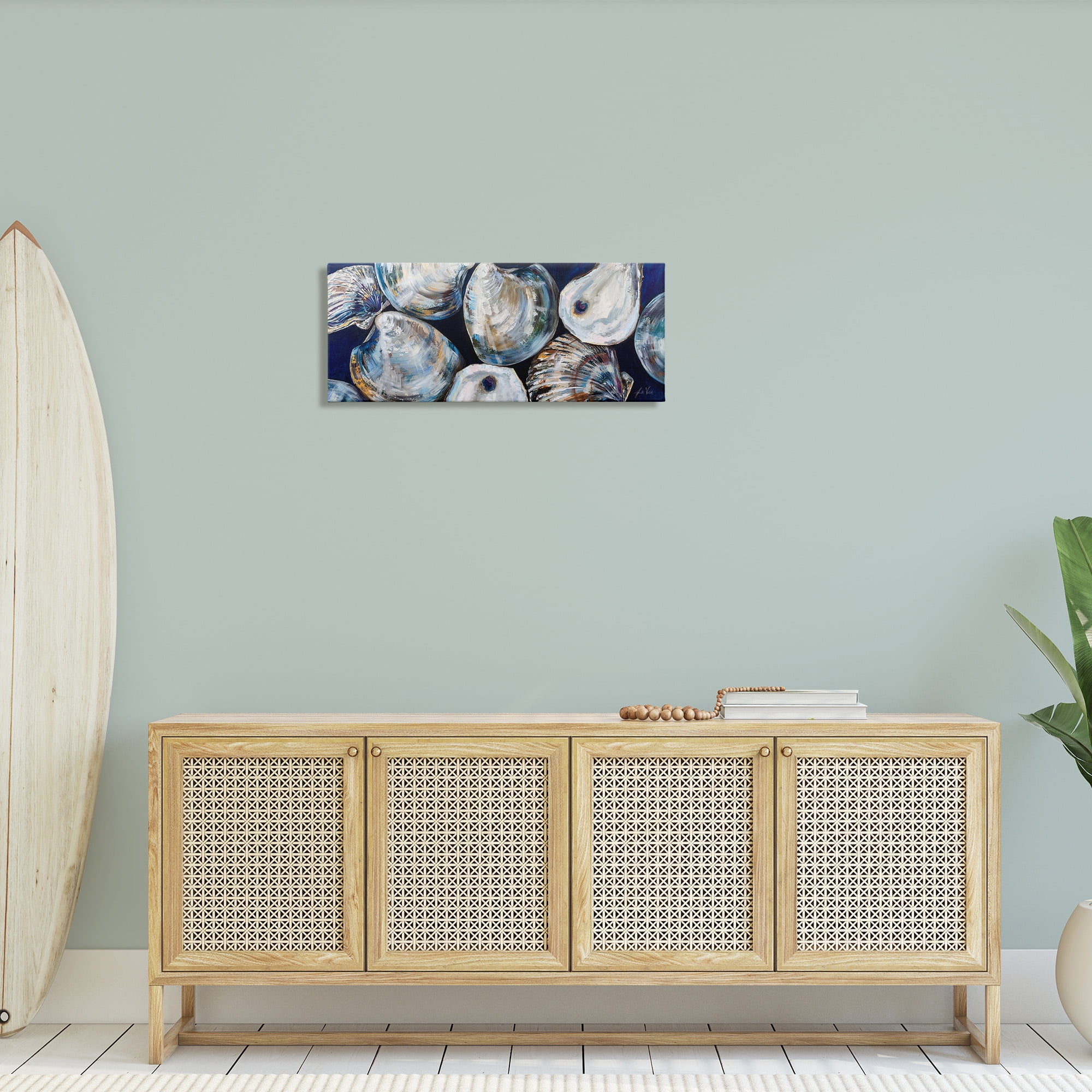 Stupell Industries Various Sea Clams Animals & Insects Painting Gallery Wrapped Canvas Art Print Wall Art, 30 x 13