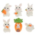 thumbnail image 1 of 6pcs Figurines de Lapin Miniature Résine Mini Lapin Micro Paysage Ornement, 1 of 7
