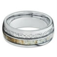 thumbnail image 3 of His and Hers Deer Antler Ring - Meteorite Ring - Deer Antler Wedding Band - 8mm, 3 of 6
