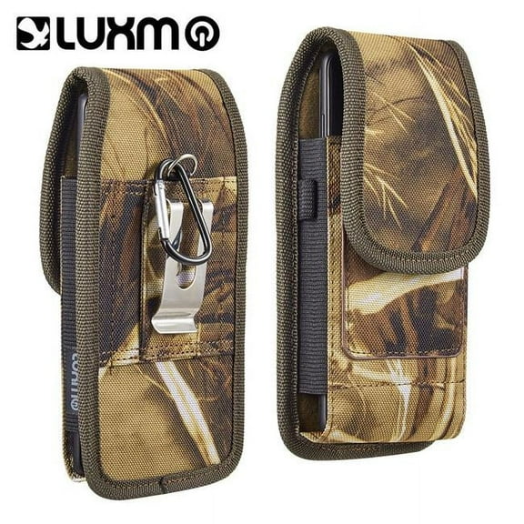 Luxmo 35 Large Size 6.3 Inch 6.75 X 3.75 X 0.75 Vertical Universal Nylon Pouch With Dual Card Slots - Tree Camo