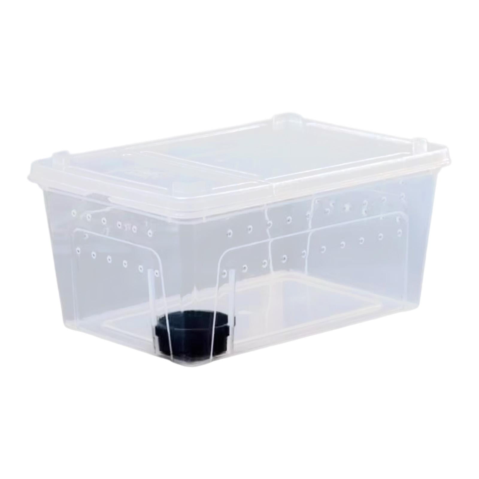 Reptile Feeding Box Breeding Cage Terrarium Clear ABS Construction Suitable for Snakes Frogs Geckos