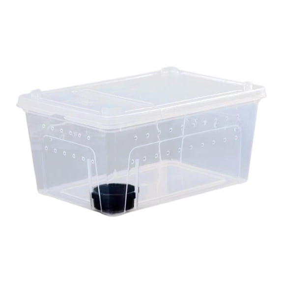 Reptile Feeding Box Breeding Cage Terrarium Clear ABS Construction Suitable for Snakes Frogs Geckos