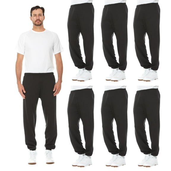 BILLIONHATS 6 Pack of Wholesale Mens Jogger Sweatpants, Homeless Shelter Donation Case, Comfy Bulk Joggers for Men