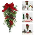 thumbnail image 2 of Ongmies Pre-Lit Decorative Teardrop Swag, Christmas Tear & Winter Needle Velvet Bow - Artificial Green Hanging Flower Wreath For Home Holiday Decoration, Christmas Decorations Indoor, 2 of 8