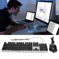 thumbnail image 4 of Combo Clavier et Souris Mécaniques, Clavier Punk Mécanique Rétroéclairé RVB Filaire USB 104 Touches et Ensemble de Souris à DPI Réglable, 1200/1800/2400/3600 DPI, pour Bureau et Jeux, 4 of 7