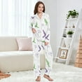 thumbnail image 4 of FORMRS Womens Pajama Set Long Sleeve Top and Pants with Pockets Soft Comfy Lounge Sleepwear, Sizes S-2XL, Purple Birds, 4 of 7