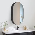 thumbnail image 3 of Fichiouy Bathroom Mirror Cabinet Oval Wall Mounted Cabinet Storage Cabinet with Mirror for Bathroom 19.76" x 30.82", 3 of 12