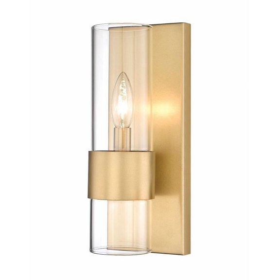 1 Light Wall Sconce in Modern Style-12 inches Tall and 4.75 inches Wide-Rubbed Brass  Finish Bailey Street Home 372-Bel-4973443