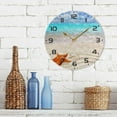 thumbnail image 7 of Dreamtimes Summer Beach Starfish Wall Clock, 10 Inch Silent Non Ticking Round Clock Oil Painting Clock Easy to Read Clock for Living Room Bedroom Bathroom Home Decor, 7 of 7