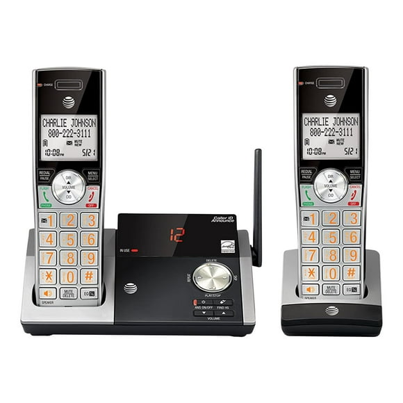 AT&T CL82215 - Cordless phone - answering system with caller ID/call waiting - DECT 6.0 - silver/black + additional handset