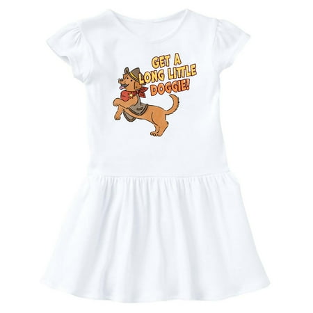 

Inktastic Get a Long Little Doggie Cute Dachshund Sheriff Gift Baby Girl Dress