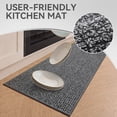 thumbnail image 4 of Kitchen Rugs and Mat Non Slip Washable, Super Absorbent Kitchen Mats for Floor with Rubber Backing, Soft Braided Standing Sink Mat, Anti Fatigue Kitchen Runner Rug Easy to Clean, Gray 17"x30", 4 of 8