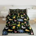 thumbnail image 2 of Manfei Yellow Lions Leopard Bedding Comforter Set,Wild Crocodile Twin Comforter Sets,Kawai Zebra Pattern Bedding Set For Girls Boys,Microfiber Bedroom Decor Reversible,2-Piece, 2 of 8
