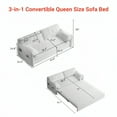 thumbnail image 4 of 63.8" Convertible Sleeper Sofa Bed, Modern Foldable Loveseat Sofa Bed with Side Storage Pockets, 3-in-1 Queen Pull Out Sleeper Couch for Living Room, Office, Bedroom, Apartment, Grey, 4 of 8