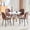 White Table+Red-Brown Chairs๏ผPU๏ผ, variant on Hi loPres 5-Piece Dining Table Set for 4, 31.5" White Round Desk with Storage Basket, Four Green PU Chairs, Modern Apartment Kitchen