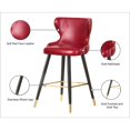 thumbnail image 4 of Meridian Furniture Tabouret de Bar Hendrix Rouge en Faux Cuir 28 Pouces (Ensemble de 2), 4 of 5