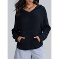 thumbnail image 4 of Michellecmm  Women's Hooded Knit Sweater Long Sleeve Star Print Casual Knitwear, 4 of 9