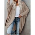 thumbnail image 2 of Dellytop Womens Open Front Knit Cardigan Long Batwing Sleeve Sweater Coat, 2 of 3
