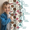 thumbnail image 3 of Beige and Pink Baseball Pattern Insulated Teens Curtains Set Of 2, Bedroom Essentials, Toddler Room Decor 42"x84", 3 of 5