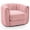 Teddy velvet | Pink, variant on Swivel Accent Chair, 360° Barrel Lounge Chair with Cloud-Like Padding & Striped Backrest, Modern Round Armchair for Living Room, Bedroom & Office