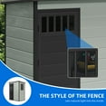 thumbnail image 6 of Dextrus 5x3FT Outdoor Storage Shed with Windows, Floor, Lockable Doors, Waterproof Plastic, Blue Gray, 6 of 8