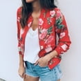 thumbnail image 1 of Veste Bomber Rétro à Fleurs à Fermeture Éclair pour Femmes Dames Manteau Décontracté Vêtement d'Extérieur, 1 of 9