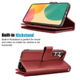 thumbnail image 4 of Galaxy S23 FE 5G Case, Samsung S23 FE 5G Wallet Magnetic Detachable with 9 Card Holder for Women Men, Luxury Leather Wristlet Strap Carrying Folio Flip Cover for Samsung Galaxy S23 FE 5G, Wine, 4 of 5