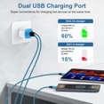 thumbnail image 2 of Type C Charger Block, Dual Port Wall Charger Adapter with 2pcs Type C Charging Cable 6FT, USB C Charger Fast Charging USB Brick Cube Power Base Charger Station Compatible for iPhone Samsung, Blue, 2 of 8