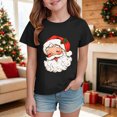thumbnail image 2 of sdbrld Girls Christmas Shirt Kids Cute Graphic T-Shirt Funny Xmas Holiday Tee Tops Black Sizes 9-10 Years, 2 of 4