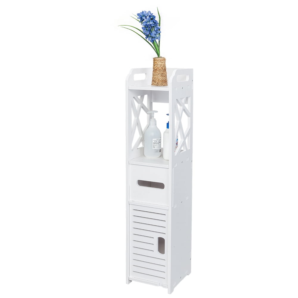 Bathroom Storage Shelf Drawer Multi Compartment Organizer Water Proof Anti Decay Anti Rot White