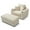 Single Armchair-Cream, variant on Modern Corduroy Upholstered Sofa Loveseat Modular Couch with Storage Ottoman and Cup Holders for Living Room Bedroom Apartment
