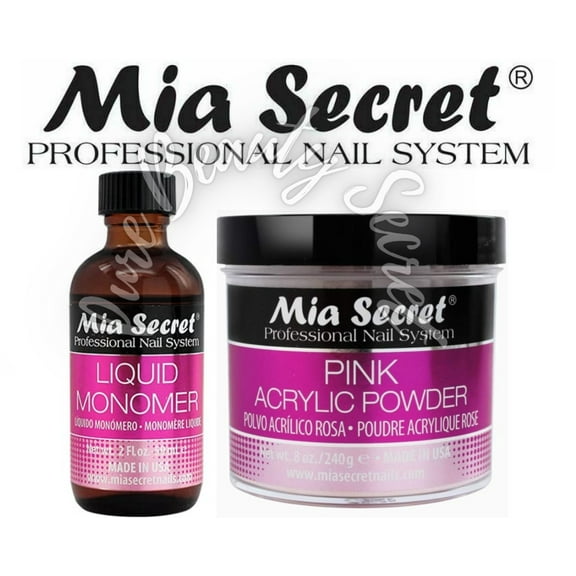 Mia Secret Liquid Monomer 2 oz and Pink Powder 8 oz