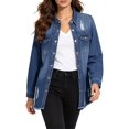 thumbnail image 3 of Miaoju Womens Jean Jacket 2026 Basic Trendy Long Sleeve Denim Jackets Button Down Fitted Western Coat with Pockets, BU1 S, 3 of 6
