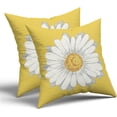 thumbnail image 3 of Spring Summer Pillow Covers 18X18 in Yellow Daisy Floral Couch Pillow Cases Set of 2 Flower Bloom Farmhouse Throw Pillows Spring Decor for Room Bedroom Cushion Outdoor, 3 of 6